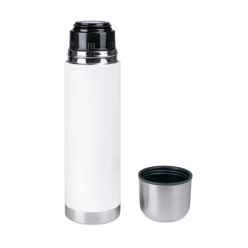 Bouteille isotherme en inox 750 ml avec gobelet BLANC2