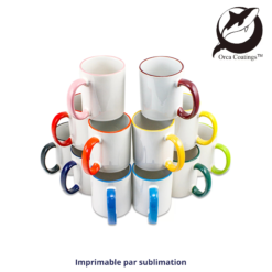 Mug TWO TONES & RIM 11oz black Orca AAA+ PrintFabrik Matériel et Articles pour la sublimation