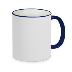 Mug TWO TONES RIM 11oz black Orca bleu marine