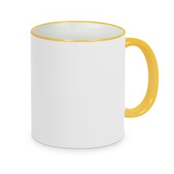 Mug TWO TONES RIM 11oz black Orca jaune