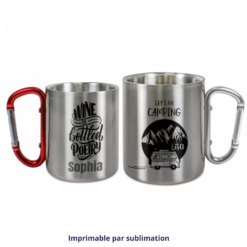 Tasses en inox inoxydable TREK avec mousqueton 10oz PrintFabrik Matériel et Articles pour la sublimation
