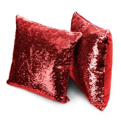 Housse de coussin a paillettes 40x40cmrouge