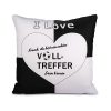 Housse de coussin blanche avec motif 40 x 40 cm - Coussins et couvertures