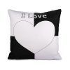 Housse de coussin blanche avec motif 40 x 40 cm - Coussins et couvertures