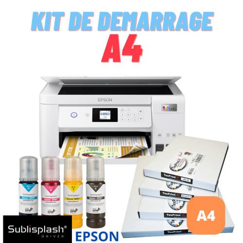 Kit de démarrage sublimation A4 Ecotank Epson ET-2856 avec Sublisplash® Driver PrintFabrik Matériel et Articles pour la sublimation