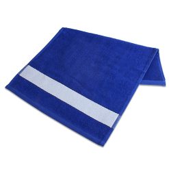 Serviette en coton et polyester bleu 1