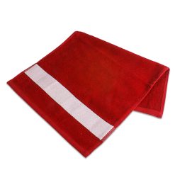 Serviette en coton et polyester rouge1