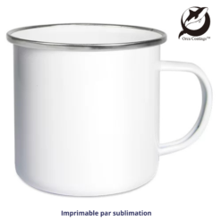Tasse émaillée blanche Black Orca 18oz PrintFabrik Matériel et Articles pour la sublimation