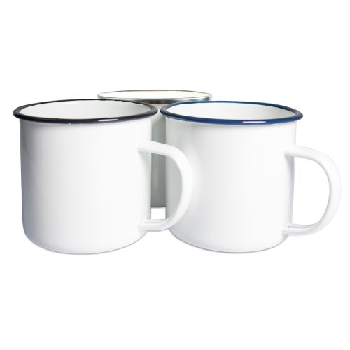 Tasse emaillee blanche Black Orca 18oz