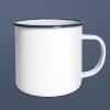 Tasse émaillée blanche Black Orca 12oz - Émaille