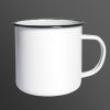 Tasse émaillée blanche Black Orca 12oz - Émaille