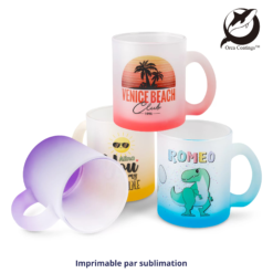 Tasse en verre avec dégradé de couleurs 10oz revêtement Orca