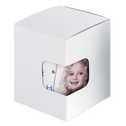 Boîte d’emballage en carton avec fenêtre blanc