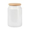 Pot en céramique blanc avec couvercle en bois - Mugs & Tasses sublimables – Revêtement haute qualité
