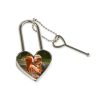 Cadenas d’amour verrouillable avec empiècement en aluminium - Porte-clés