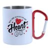 Tasses en acier inoxydable blanches TREK-B avec mousqueton 10oz - Mugs & Tasses sublimables – Revêtement haute qualité