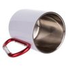 Tasses en acier inoxydable blanches TREK-B avec mousqueton 10oz - Mugs & Tasses sublimables – Revêtement haute qualité