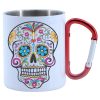 Tasses en acier inoxydable blanches TREK-B avec mousqueton 10oz - Mugs & Tasses sublimables – Revêtement haute qualité