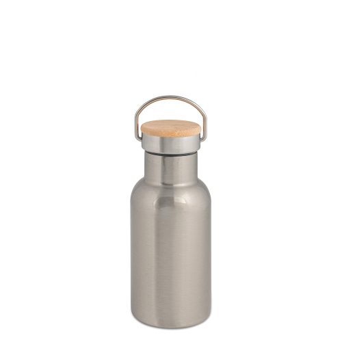 Bouteille isotherme en inox avec couvercle en bambou 400 ml – Image 6