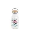 Bouteille isotherme en inox avec couvercle en bambou 400 ml - Bouteilles et gourdes