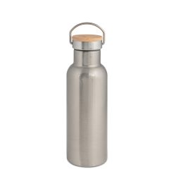 Bouteille isotherme en inox avec couvercle en bambou 500 ml PrintFabrik Matériel et Articles pour la sublimation