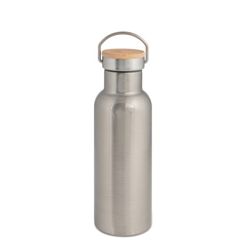 Bouteille isotherme en inox avec couvercle en bambou 500 ml – Image 2