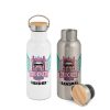 Bouteille isotherme en inox avec couvercle en bambou 500 ml - Bouteilles et gourdes