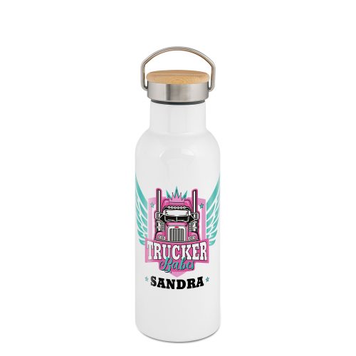 Bouteille isotherme en inox avec couvercle en bambou 500 ml – Image 3