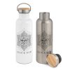 Bouteille isotherme en inox avec couvercle en bambou 750 ml - Bouteilles et gourdes