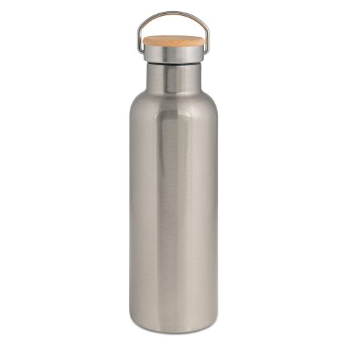 Bouteille isotherme en inox avec couvercle en bambou 750 ml – Image 4