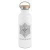 Bouteille isotherme en inox avec couvercle en bambou 750 ml - Bouteilles et gourdes