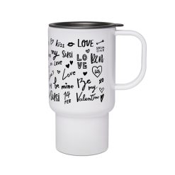 Mug en plastique blanc avec couvercle PrintFabrik Matériel et Articles pour la sublimation