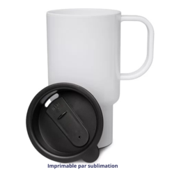 Mug en plastique blanc avec couvercle