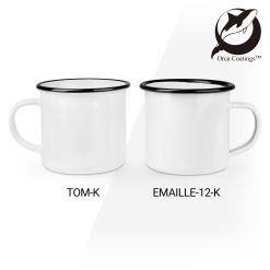 Tasse en céramique TOM couleurs du bord noire 8oz black Orca PrintFabrik Matériel et Articles pour la sublimation