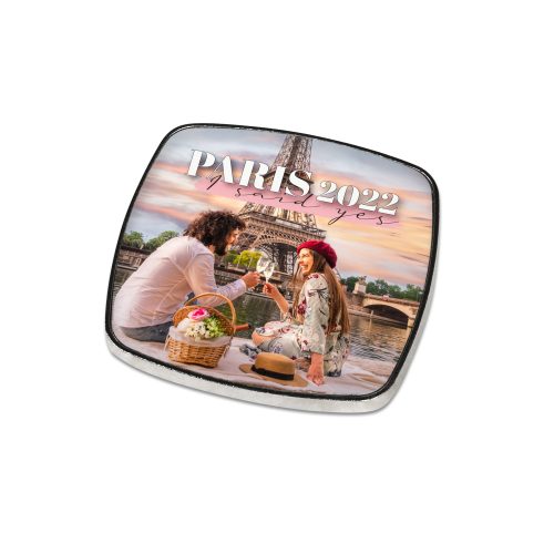 Aimant métallique argenté avec insert en aluminium blanc imprimable – Image 6