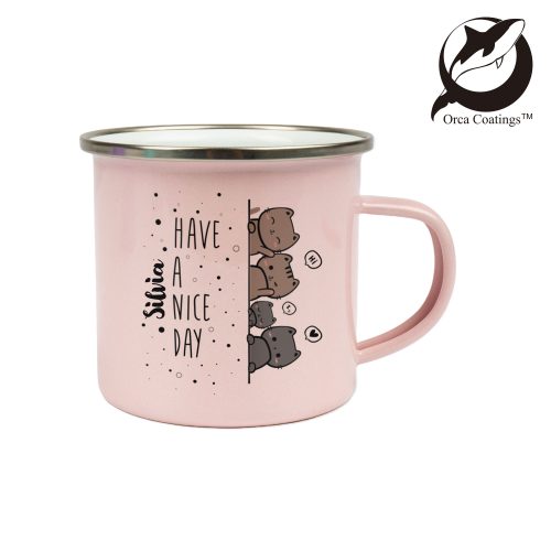 Tasse émaillée 12oz, avec rebord en acier argenté, Orca™ Coating – Image 5