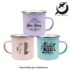 Tasse émaillée 12oz, avec rebord en acier argenté, Orca™ Coating - Émaille