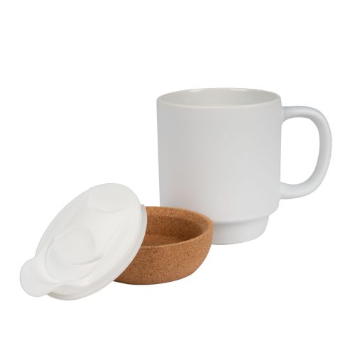 Tasse en céramique avec socle en liège amovible – Image 3