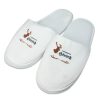 Chausson en tissu éponge blanc avec semelle en plastique - Sandales-Tongs-Pantoufles