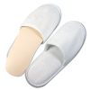 Chausson en tissu éponge blanc avec semelle en plastique - Sandales-Tongs-Pantoufles