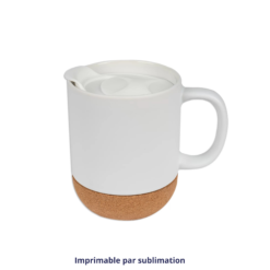 Tasse en céramique avec socle en liège amovible