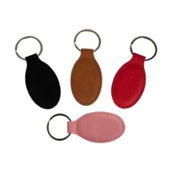 Porte-clés laser ovale en similicuir 40 x 75 mm PrintFabrik Grossiste en matériel de sublimation Porte-clés laser en métal avec insert en similicuir 25 x 58 mm - Gravure Laser