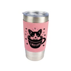 Tumbler laser en acier inoxydable 590 ml avec similicuir Ø 90 mm, hauteur 175 mm PrintFabrik Grossiste en matériel de sublimation Ouvre-bouteille laser en acier inoxydable avec revêtement en similicuir 40 x 117 mm - Gravure Laser