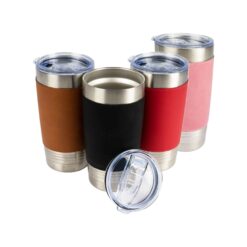 Tumbler laser en acier inoxydable 590 ml avec similicuir Ø 90 mm, hauteur 175 mm PrintFabrik Grossiste en matériel de sublimation Ouvre-bouteille laser en acier inoxydable avec revêtement en similicuir 40 x 117 mm - Gravure Laser